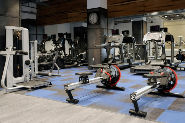 Cross-training equipment at The Residences at The R. J. Reynolds Building fitness center