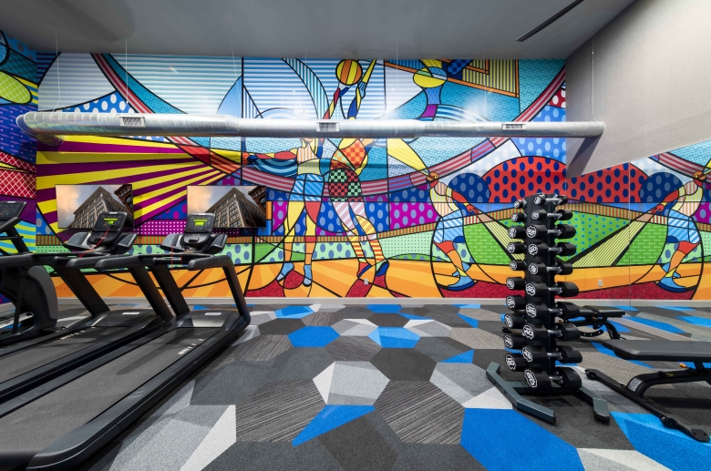 Design focused gym with weights